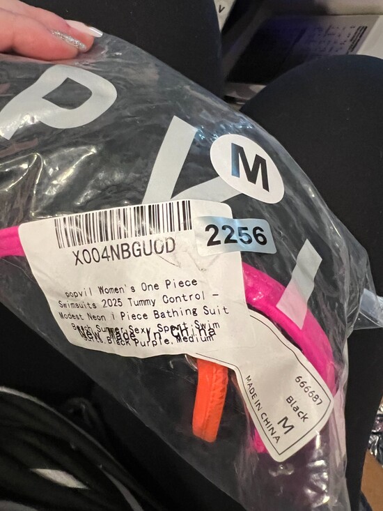 Popvil Women One Piece Swimsuit Tummy Control Neon Beach Swimwear M - Picture 2 of 4